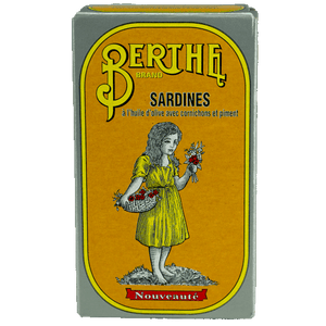 Berthe - Sardiner i olivenolie, med syltede agurker og piri piri