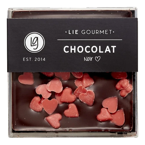 Lie Gourmet - Mørk chokolade med røde hjerter